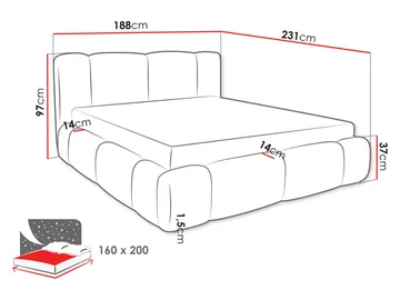 Cirencester Sängram med förvaring 160x200 cm - beige - Möbler - Säng - Säng med förvaring