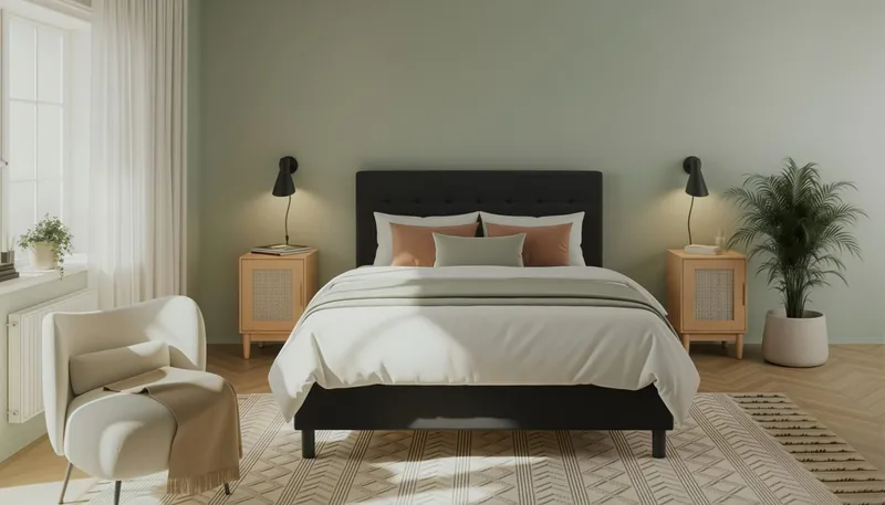complete continental bed Basic Home Dream Black 160x200 With headboard - Svart - Möbler - Säng - Kontinentalsäng
