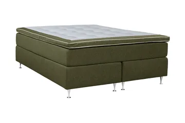 Coral Komplett Sängpaket – Kontinentalsäng 140x200 cm i Tyg med Sänggavel + Bäddmadrass - Grön - Möbler - Säng - Kontinentalsäng