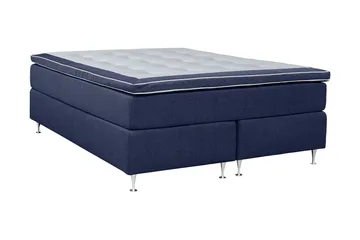 Coral Komplett Sängpaket – Kontinentalsäng 180x200 cm i Tyg med Sänggavel + Bäddmadrass - Blå - Möbler - Säng - Kontinentalsäng