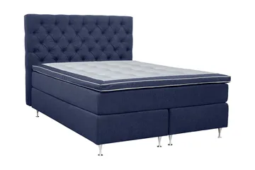 Coral Komplett Sängpaket – Kontinentalsäng 180x200 cm i Tyg med Sänggavel + Bäddmadrass - Blå - Möbler - Säng - Kontinentalsäng