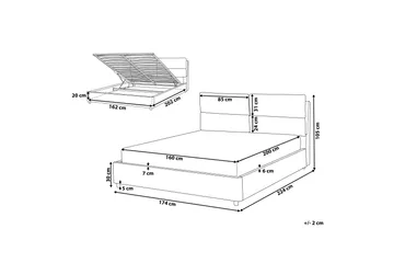 Daxxon Sängram 160x200 cm - Grå - Möbler - Säng - Säng med förvaring