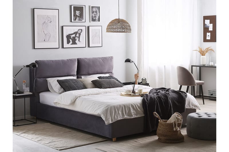 Daxxon Sängram 160x200 cm - Grå - Möbler - Säng - Säng med förvaring