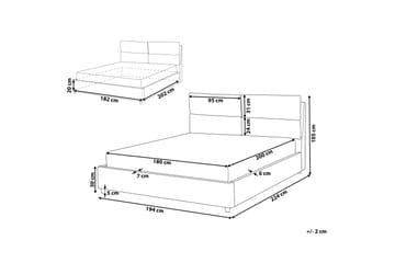 Daxxon Sängram 180x200 cm - Grå - Möbler - Säng - Säng med förvaring