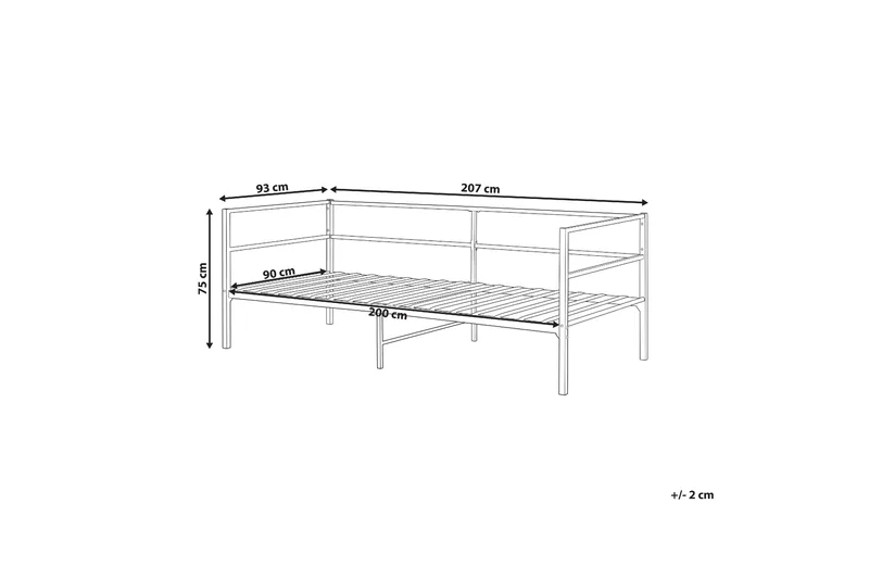Dayven Sängram 90x200 cm - Svart - Möbler - Säng - Sängram & sängstomme