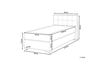 Denae Kontinentalsäng 90x200 cm - Grå/Silver - Möbler - Säng - Kontinentalsäng