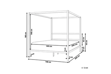 Denaya Himmelsäng 140x200 cm - Svart - Möbler - Säng - Himmelsäng