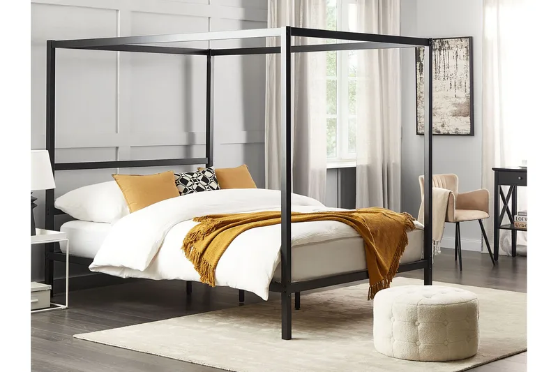 Denaya Himmelsäng 160x200 cm - Svart - Möbler - Säng - Himmelsäng