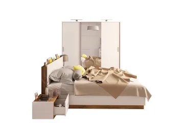 Dentrona Möbelset För Sovrum - Beige/Grå - Möbler - Säng - Möbelset för sovrum