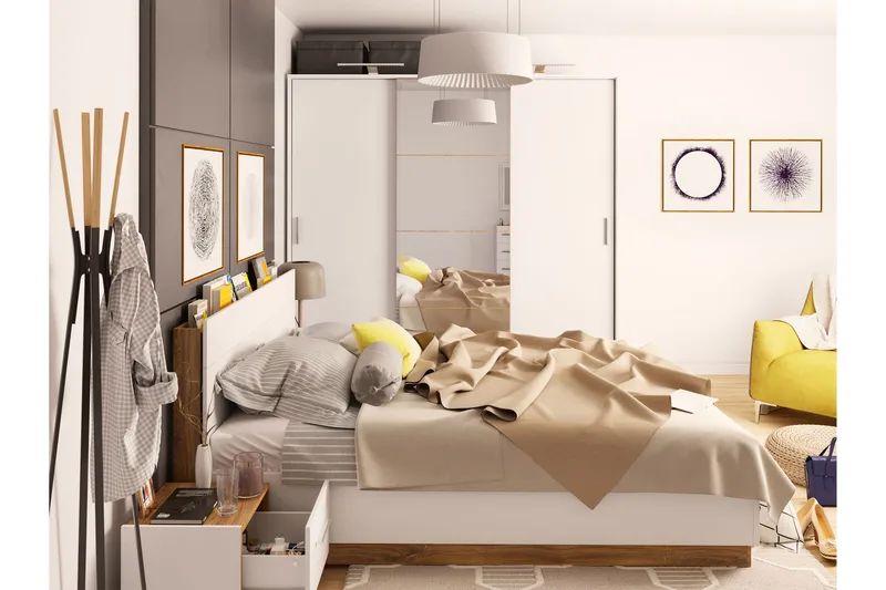 Dentrona Möbelset För Sovrum - Beige/Grå - Möbler - Säng - Möbelset för sovrum