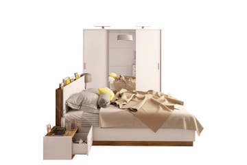 Dentrona Möbelset För Sovrum - Vit/Beige - Möbler - Säng - Möbelset för sovrum