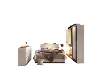 Dentrona Möbelset För Sovrum - Vit/Beige - Möbler - Säng - Möbelset för sovrum