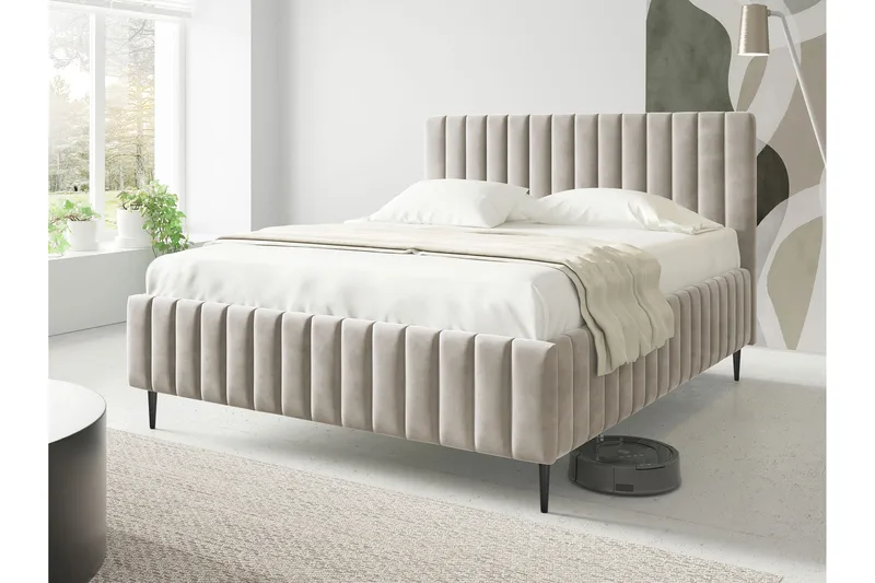 Desio Förvaringssäng 140x200 cm, Beige