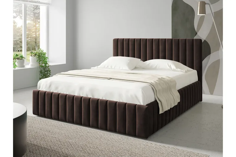 Desio Förvaringssäng 160x200 cm - Brun - Möbler - Säng - Säng med förvaring