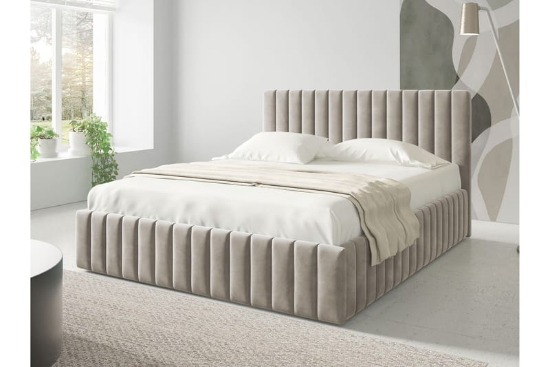 Desio Förvaringssäng 180x200 cm, Beige