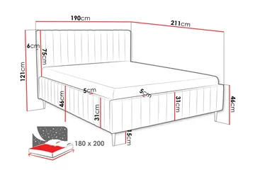 Desio Förvaringssäng 180x200 cm - Blå - Möbler - Säng - Säng med förvaring