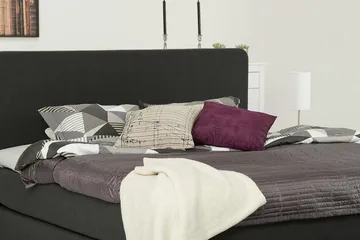 Dolly Kontinentalsäng 180x200cm Memoryfoam - Mörkgrå Svarta Ben - Möbler - Säng - Kontinentalsäng