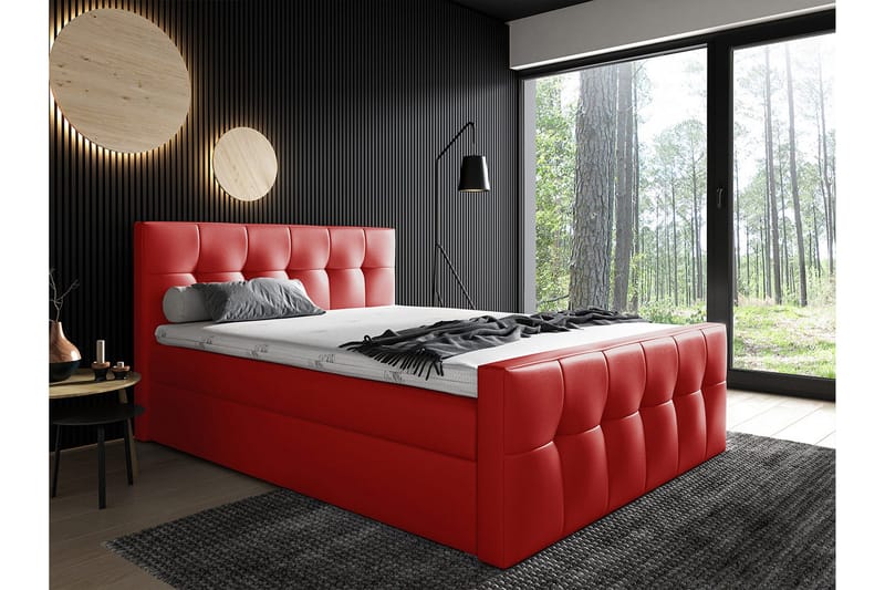 Doncaster Sängpaket Kontinentalsäng 200x200 cm - Röd - Möbler - Säng - Kontinentalsäng