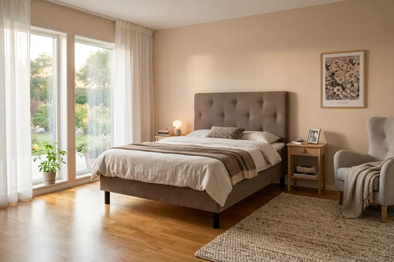 Dream Komplett Sängpaket 120x200 cm Assymetriska knappar - Brun - Möbler - Säng - Kontinentalsäng