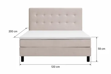 Dream Komplett Sängpaket 120x200 cm Knappar - Beige - Möbler - Säng - Komplett sängpaket