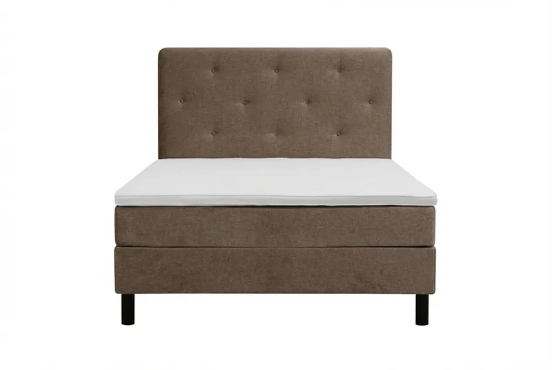 Dream Komplett Sängpaket 140x200 cm Assymetriska knappar - Brun - Möbler - Säng - Kontinentalsäng