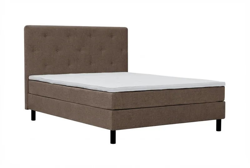 Dream Komplett Sängpaket 150x200 cm Assymetriska knappar - Brun - Möbler - Säng - Kontinentalsäng