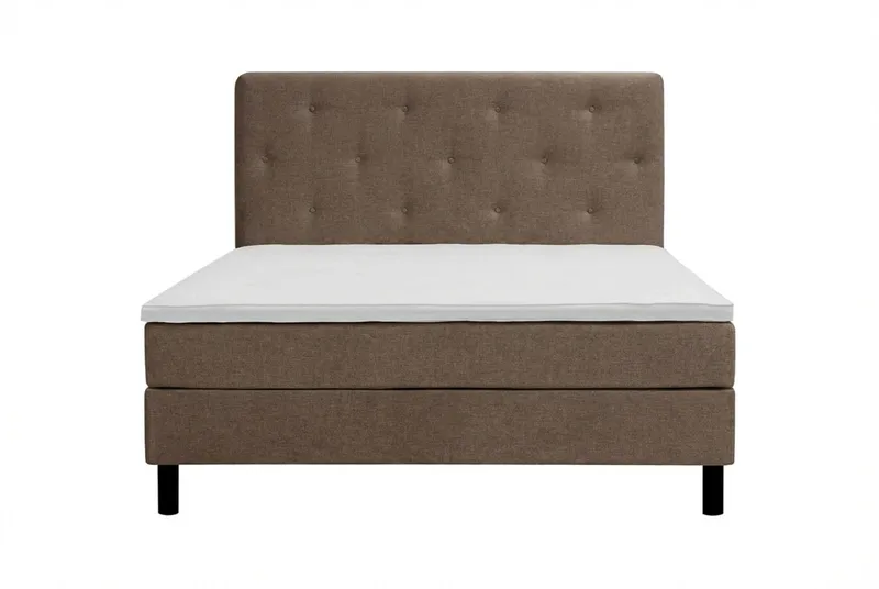 Dream Komplett Sängpaket 150x200 cm Assymetriska knappar - Brun - Möbler - Säng - Kontinentalsäng