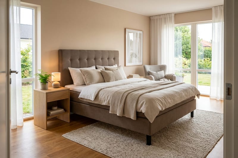 Dream Komplett Sängpaket 160x200 cm Knappar - Brun - Möbler - Säng - Kontinentalsäng