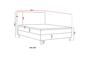 Dream Komplett Sängpaket 160x200 cm Slät Sänggavel - Grå - Möbler - Säng - Enkelsäng