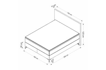 Dubbel Sängram & Sänggavel Badena Beige - 160 x 40 x 200 cm - Möbler - Säng - Ramsäng