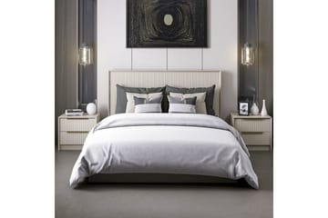 Dubbel Sängram & Sänggavel Fruitland Stone (150 x 35 x 208 cm) - Grå - Möbler - Säng - Sängram & sängstomme