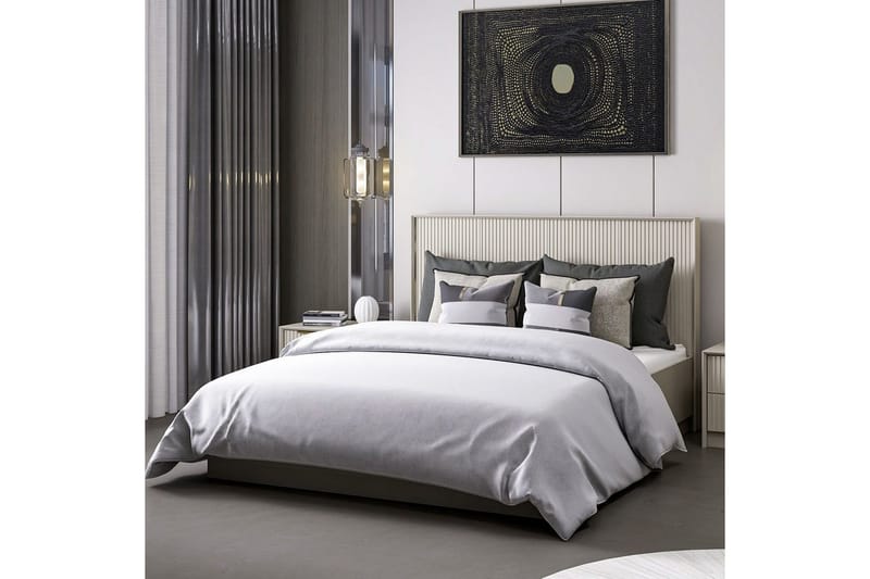Dubbel Sängram & Sänggavel Fruitland Stone (150 x 35 x 208 cm) - Grå - Möbler - Säng - Sängram & sängstomme