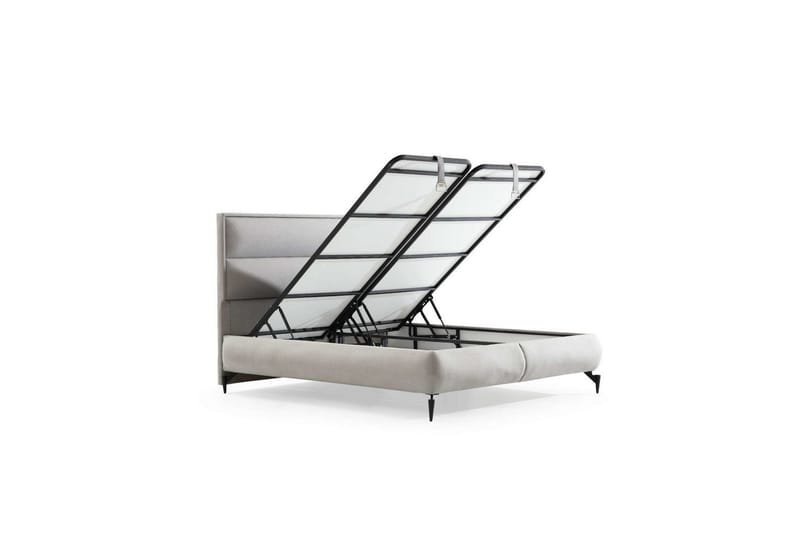 Dubbel Sängram & Sänggavel Mashli Grå - 180 x 41 x 200 cm - Möbler - Säng - Sängram & sängstomme