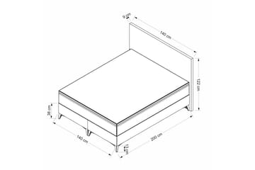 Dubbel Sängram & Sänggavel Matbar Mörkgrå - 140 x 38 x 200 cm - Möbler - Säng - Sängram & sängstomme