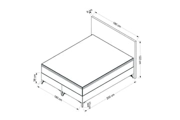 Dubbel Sängram & Sänggavel Matbar Mörkgrå - 180 x 38 x 200 cm - Möbler - Säng - Sängram & sängstomme