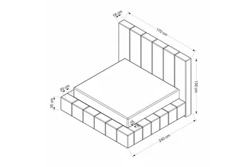 Dubbel Sängram & Sänggavel Rakovica Vit - 170 x 35 x 240 cm - Möbler - Säng - Sängram & sängstomme