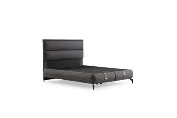 Dubbel Sängram & Sänggavel Springsure Mörkgrå - 150 x 41 x 200 cm - Möbler - Säng - Sängram & sängstomme