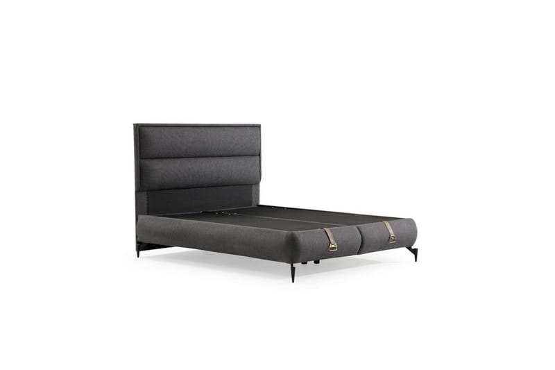 Dubbel Sängram & Sänggavel Springsure Mörkgrå - 160 x 41 x 200 cm - Möbler - Säng - Sängram & sängstomme