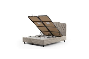 Dubbel Sängram & Sänggavel Subato Beige - 140 x 125 x 200 cm - Möbler - Säng - Sängram & sängstomme