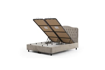 Dubbel Sängram & Sänggavel Subato Beige - 150 x 125 x 200 cm - Möbler - Säng - Sängram & sängstomme