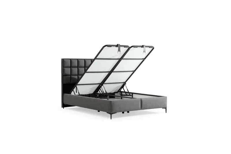 Dubbel Sängram & Sänggavel Sube Grå - 120 x 38 x 200 cm - Möbler - Säng - Sängram & sängstomme