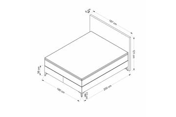 Dubbel Sängram & Sänggavel Sube Grå - 180 x 38 x 200 cm - Möbler - Säng - Sängram & sängstomme