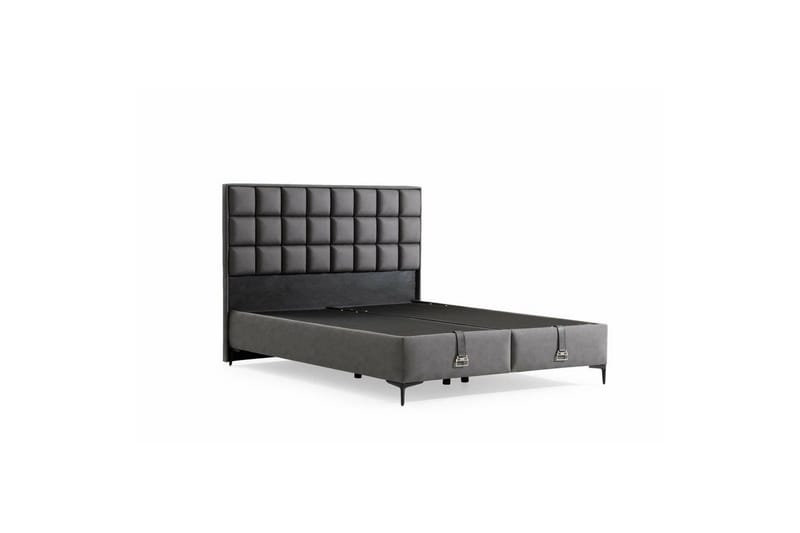 Dubbel Sängram & Sänggavel Sube Grå - 180 x 38 x 200 cm - Möbler - Säng - Sängram & sängstomme