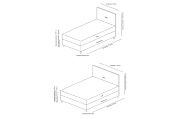 Dubbel Sängram & Sänggavel Sudamal Brun - 140 x 110 x 200 cm - Möbler - Säng - Sängram & sängstomme