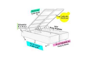 Dubbel Sängram Mytikas Dubbel Mytikas - 160 x 200 x 38 cm - Möbler - Säng - Sängram & sängstomme