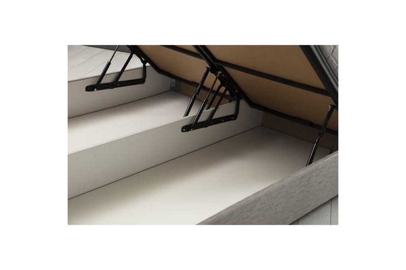 Dubbelmadrass, Bas & Huvudgavel Sonyi Set Ljusgrå - 150 x 114 x 200 cm - Möbler - Säng - Komplett sängpaket