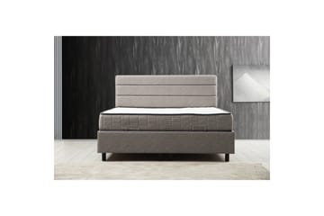 Dubbelmadrass, Bas & Huvudgavel Sonyi Set Ljusgrå - 150 x 114 x 200 cm - Möbler - Säng - Sängram & sängstomme