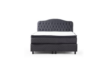 Dubbelmadrass, Bas & Huvudgavel Subato Set Antracit - 150 x 125 x 200 cm - Möbler - Säng - Komplett sängpaket
