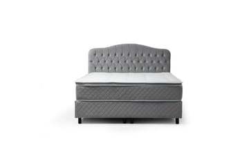 Dubbelmadrass, Bas & Huvudgavel Subato Set Grå - 140 x 125 x 200 cm - Möbler - Säng - Komplett sängpaket
