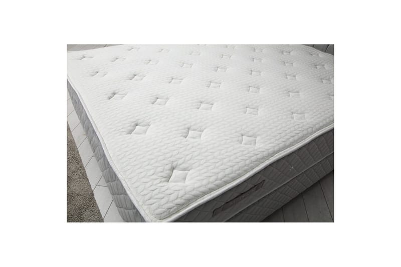 Dubbelmadrass, Bas & Huvudgavel Subato Set Grå - 140 x 125 x 200 cm - Möbler - Säng - Komplett sängpaket